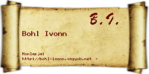 Bohl Ivonn névjegykártya